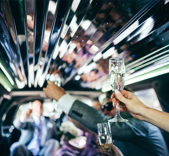 people in a limousine
